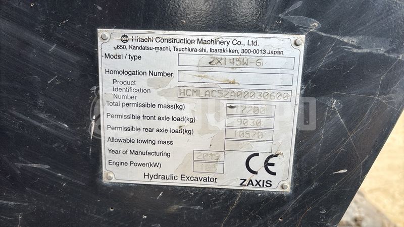 2019 Hitachi ZX145W-6-45312087